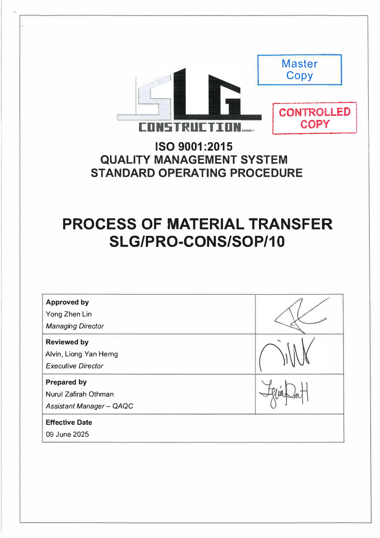 SLG-PRO-SOP Page 1